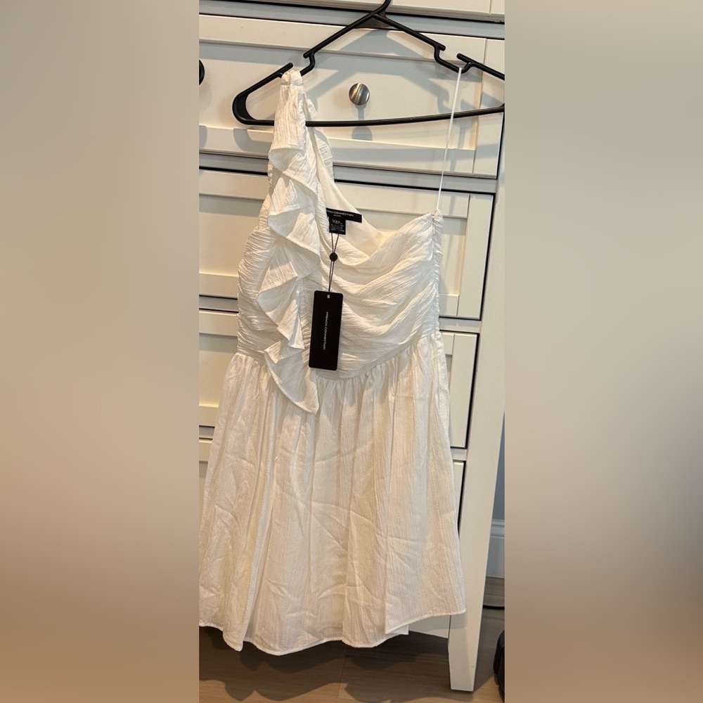 French Connection White One-Shoulder Mini Dress